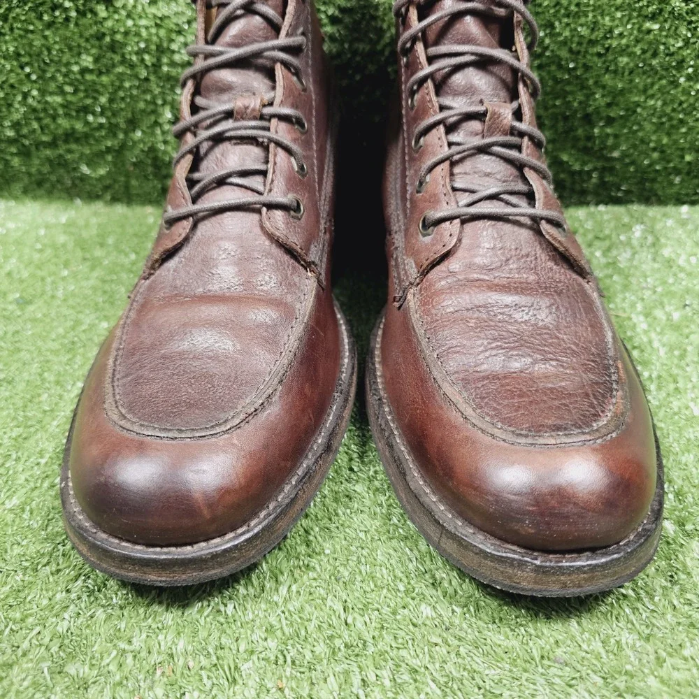 Frye Dakota Brown Leather Black Label‎ Lace Up Ankle Casual Boots Mens Size 9 D